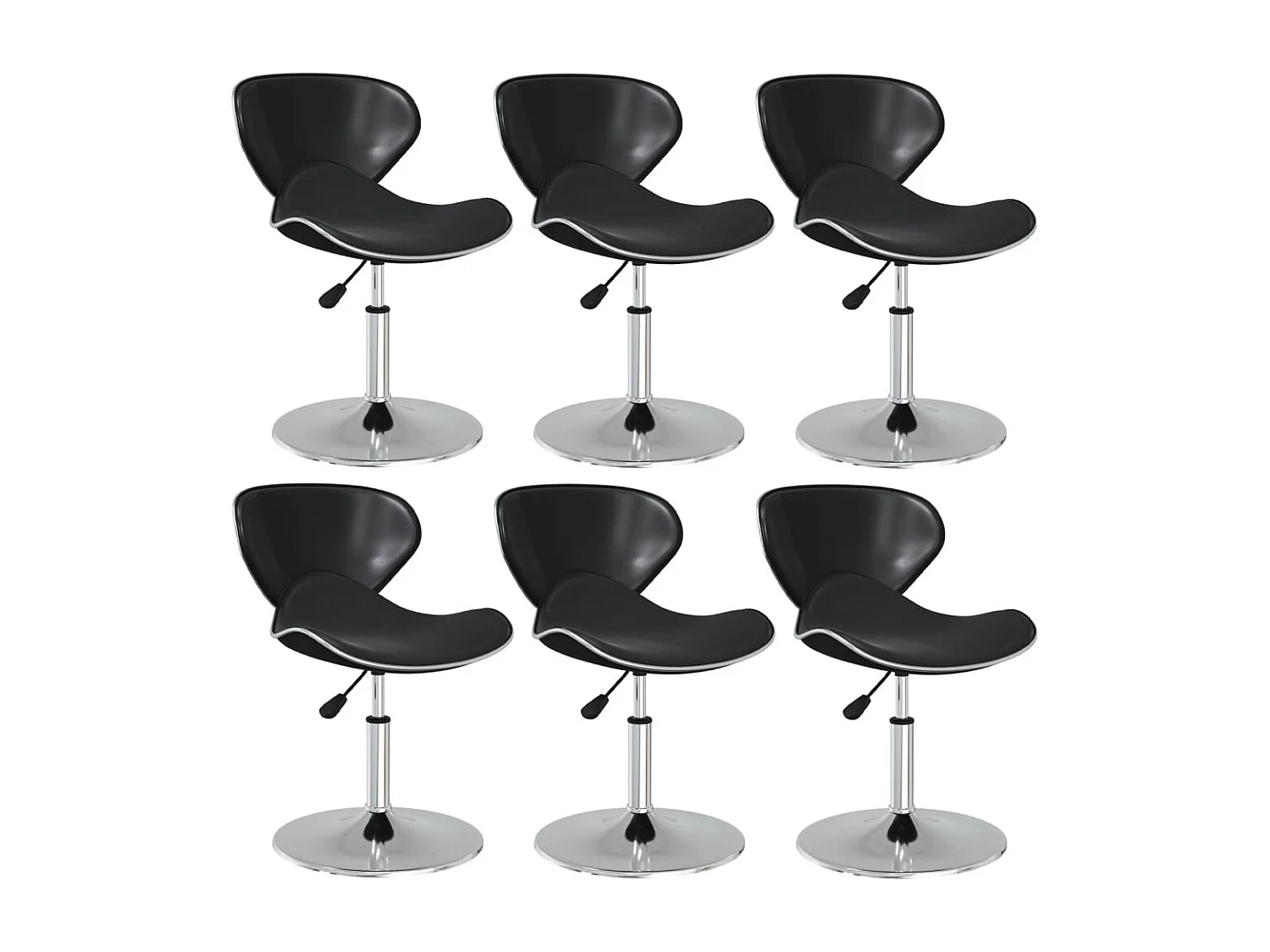 Eetkamerstoelen 6 st kunstleer zwart
