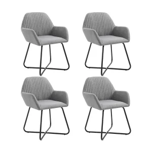 Eetkamerstoelen 4 st stof lichtgrijs Eetkamerstoelen 4 st stof lichtgrijs