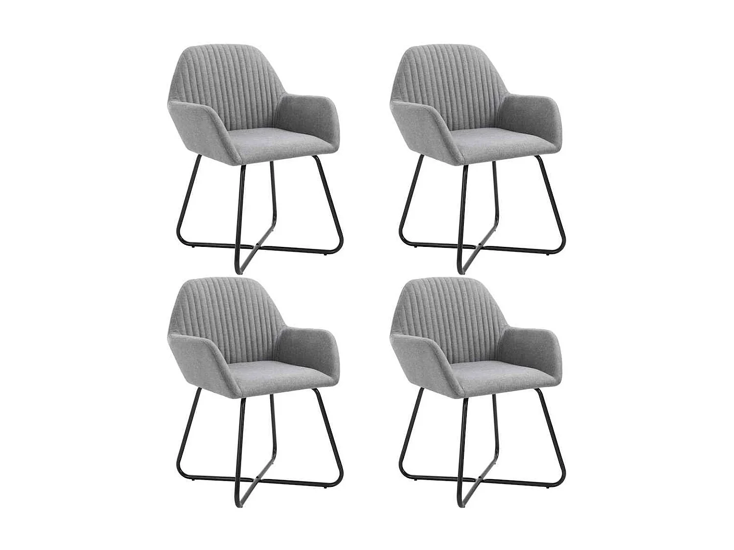Eetkamerstoelen 4 st stof lichtgrijs