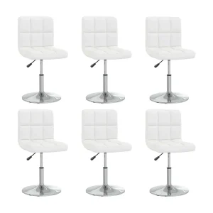 Eetkamerstoelen 6 st kunstleer wit Eetkamerstoelen 6 st kunstleer wit
