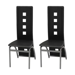 Eetkamerstoelen 2 st kunstleer zwart Eetkamerstoelen 2 st kunstleer zwart