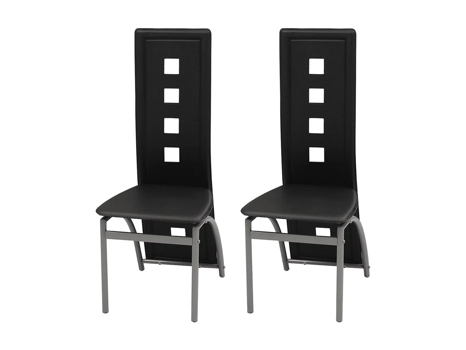 Eetkamerstoelen 2 st kunstleer zwart