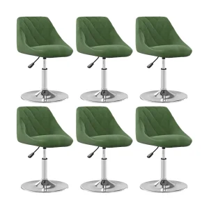 Eetkamerstoelen draaibaar 6 st fluweel donkergroen Eetkamerstoelen draaibaar 6 st fluweel donkergroen