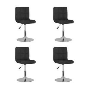 Eetkamerstoelen 4 st draaibaar stof zwart