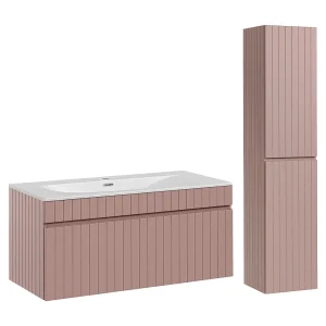 Enkele wastafel 100cm met sokkel Zelie roze Enkele wastafel 100cm met sokkel Zelie roze