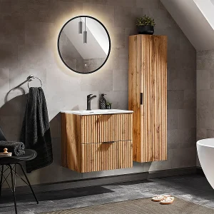 Enkele wastafel 60cm en sokkel Adriel Wood Enkele wastafel 60cm en sokkel Adriel Wood