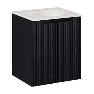 Enkele wastafel 50cm 2 deuren Riva Zwart Enkele wastafel 50cm 2 deuren Riva Zwart