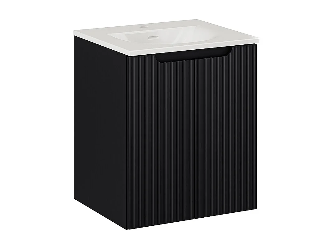 Enkele wastafel 50cm 2 deuren Riva Zwart