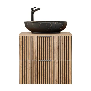 Enkele wastafel 60cm Gaia Wood en Zwart – Zwarte wastafel Enkele wastafel 60cm Gaia Wood en Zwart – Zwarte wastafel
