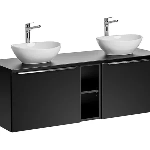 Meuble double vasque 140cm 2 niches Éros Noir