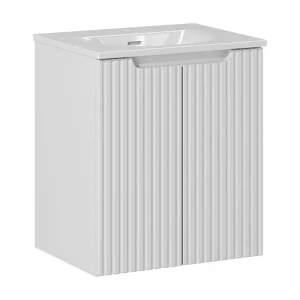 Enkele wastafel 50cm 2 deuren Riva Wit Enkele wastafel 50cm 2 deuren Riva Wit