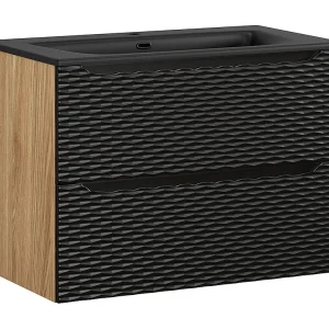 Elora enkele wastafel 80cm Zwart hout