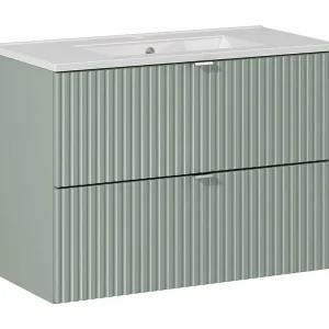 Enkele wastafel 80cm 2 lades Jade Groen