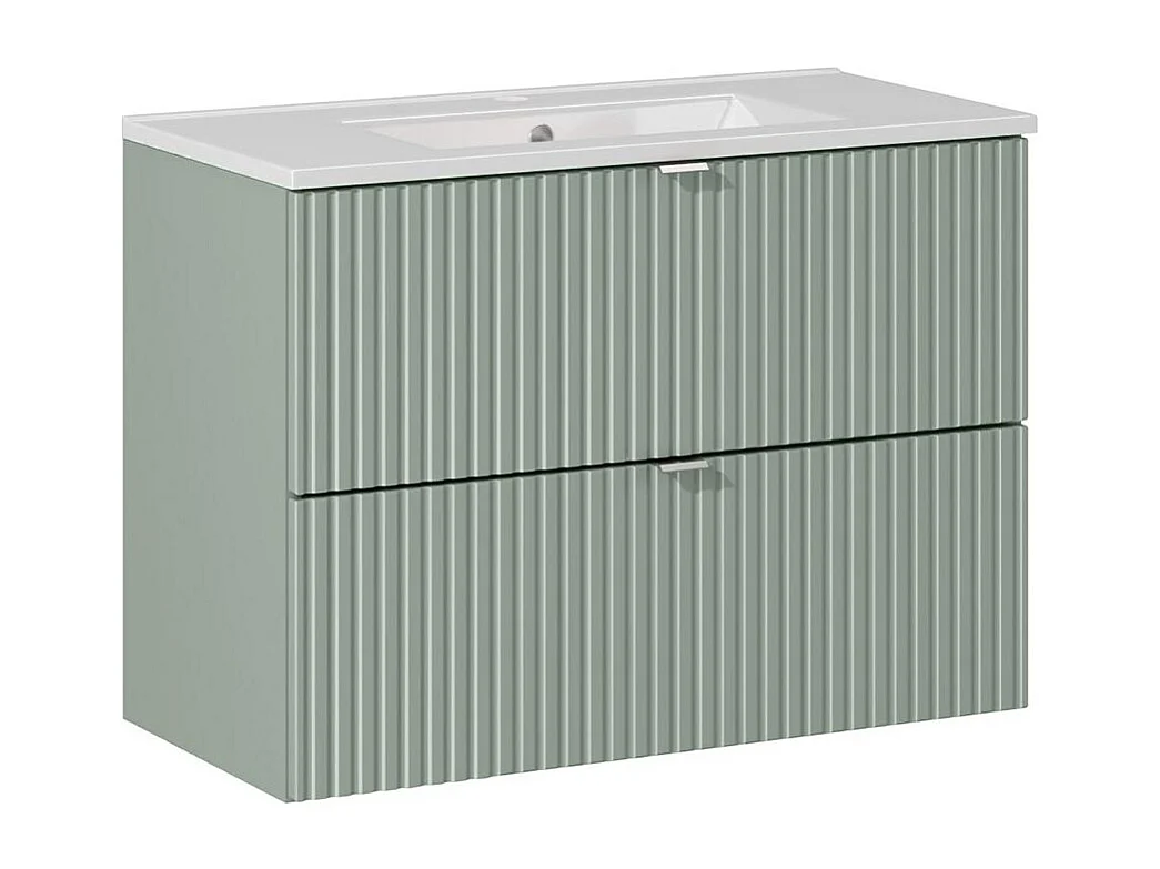 Enkele wastafel 80cm 2 lades Jade Groen