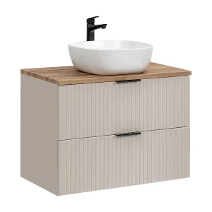 Enkele wastafel 80cm Adriel Cachemire en Hout Enkele wastafel 80cm Adriel Cachemire en Hout