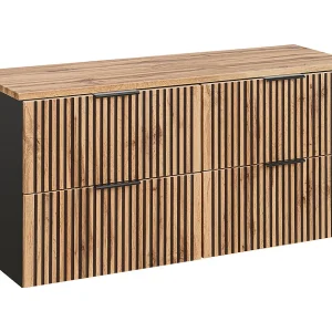 Gaia 120cm badmeubel in hout en zwart Gaia 120cm badmeubel in hout en zwart