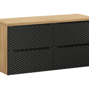 Elora badmeubel 120cm 4 laden zwart en hout