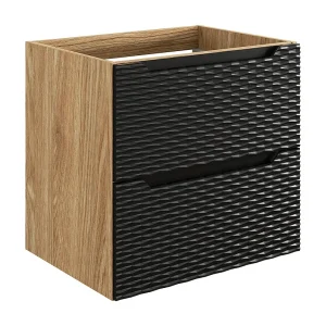 Elora 60cm zwart en houten badmeubel