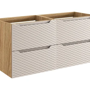 Elora badmeubel beige en hout 120cm 4 laden Elora badmeubel beige en hout 120cm 4 laden