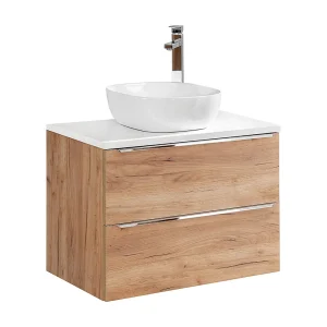 Enkele wastafel 80cm April Hout en Wit Enkele wastafel 80cm April Hout en Wit