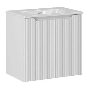 Enkele wastafel 60cm 2 deuren Riva Wit Enkele wastafel 60cm 2 deuren Riva Wit