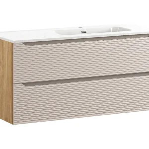 Elora wastafelmeubel recht 120cm 2 laden Beige hout