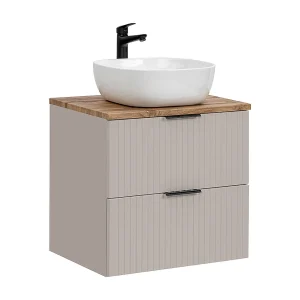 Enkele wastafel 60cm Adriel Cachemire en Hout Enkele wastafel 60cm Adriel Cachemire en Hout