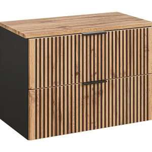Gaia 80cm badmeubel in hout en zwart Gaia 80cm badmeubel in hout en zwart