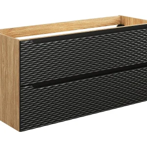 Elora zwart en houten badmeubel 120cm 2 laden