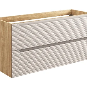 Elora badmeubel beige en hout 120cm 2 laden