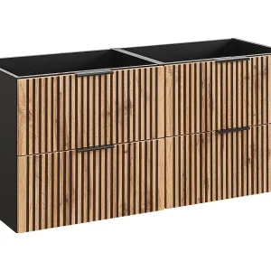 Gaia 120cm hout en zwart badmeubel Gaia 120cm hout en zwart badmeubel