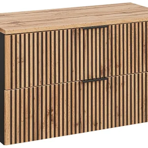 Gaia 100cm badmeubel in hout en zwart Gaia 100cm badmeubel in hout en zwart