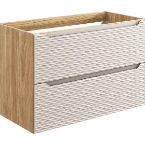 Elora badmeubel beige en hout 90cm Elora badmeubel beige en hout 90cm