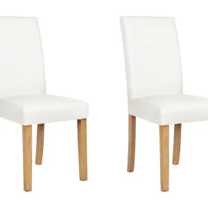 Set van 2 eetkamerstoelen BROADWAY Kunstleer Wit Set van 2 eetkamerstoelen BROADWAY Kunstleer Wit