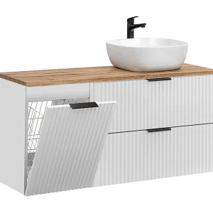 Enkele wastafel 120cm wasmand Adriel Wit Enkele wastafel 120cm wasmand Adriel Wit