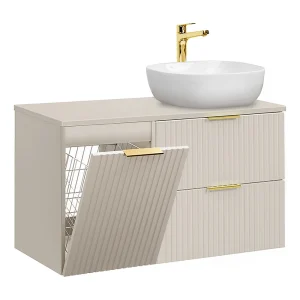 Enkele wastafel 100cm wasmand Adriel Cashmere Enkele wastafel 100cm wasmand Adriel Cashmere