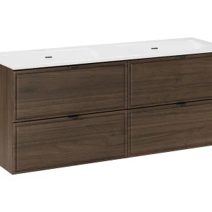 Dubbele wastafel 120 cm Elias Donker hout
