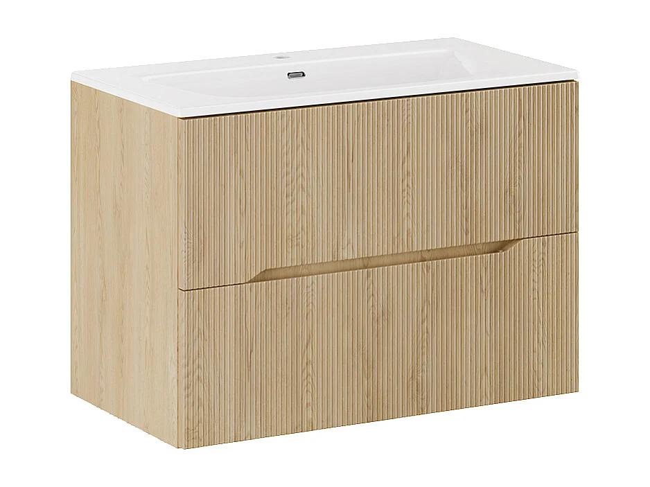 Enkele wastafel 80cm Isaline Wood