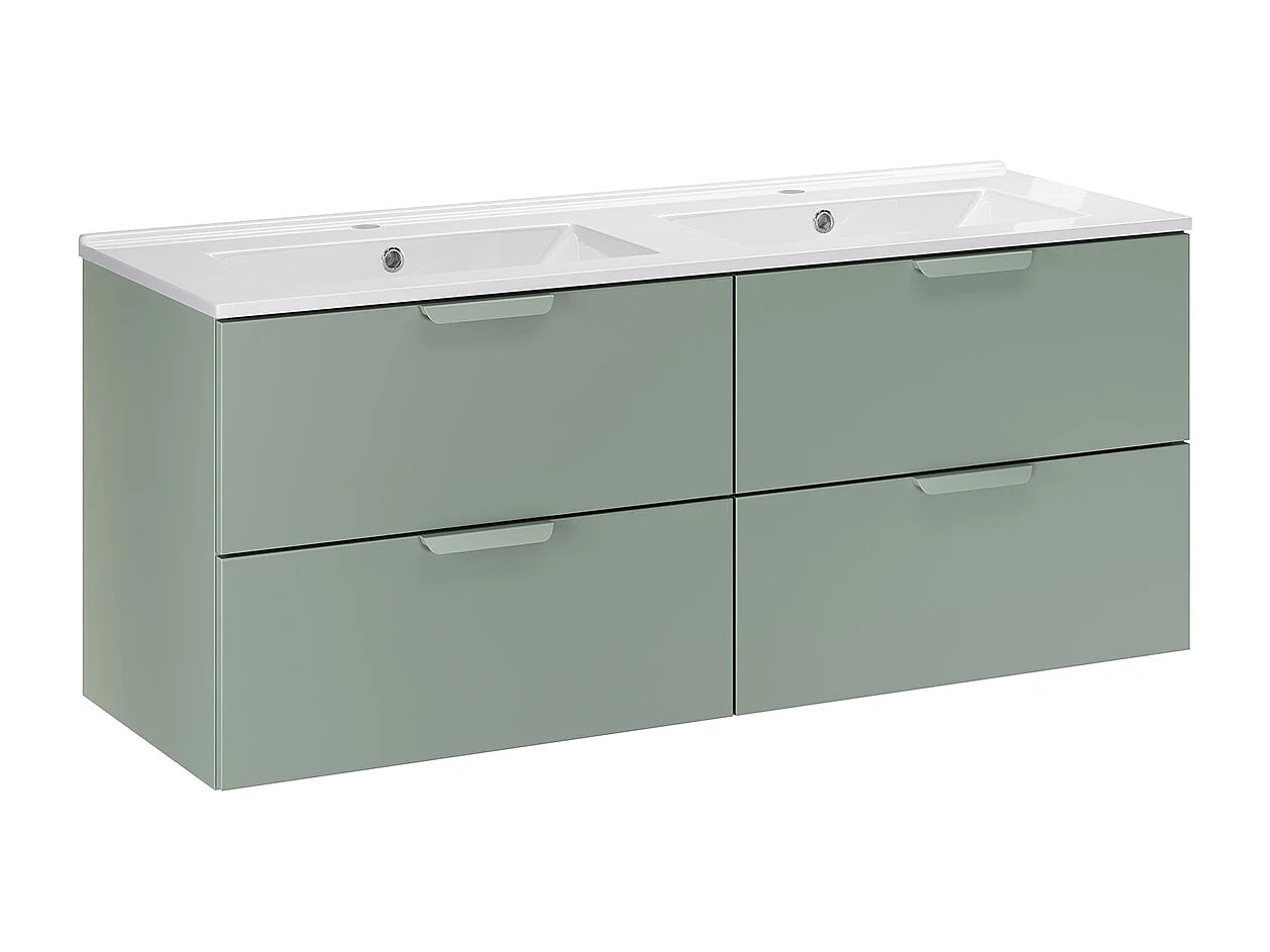 Dubbele wastafel 120cm Oria Matgroen