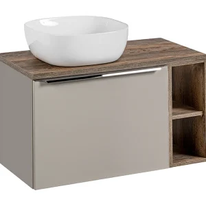 Enkele wastafel 80cm 2 nissen Éros Taupe Enkele wastafel 80cm 2 nissen Éros Taupe