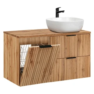 Enkele wastafel 100cm wasmand Adriel Wood Enkele wastafel 100cm wasmand Adriel Wood