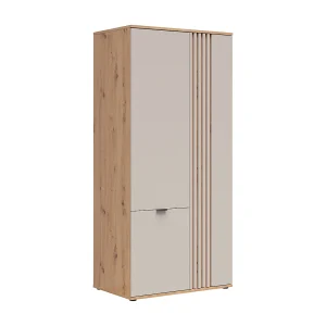 Ezra 3-deurs kledingkast kasjmier en hout Ezra 3-deurs kledingkast kasjmier en hout
