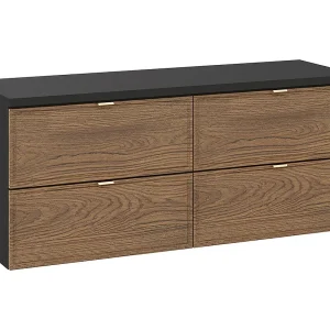 Elena 120cm badmeubel Hout en zwart Elena 120cm badmeubel Hout en zwart