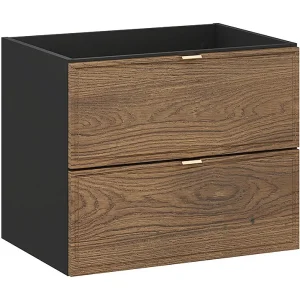 Elena wastafelonderbouw 60cm Hout en zwart Elena wastafelonderbouw 60cm Hout en zwart