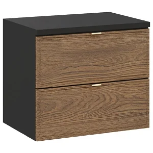 Elena 60cm badmeubel Hout en zwart Elena 60cm badmeubel Hout en zwart