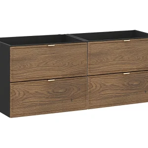 Elena 120cm wastafelonderbouw Hout en zwart Elena 120cm wastafelonderbouw Hout en zwart