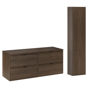 Elias donker hout 120cm badmeubel en kolommenset Elias donker hout 120cm badmeubel en kolommenset