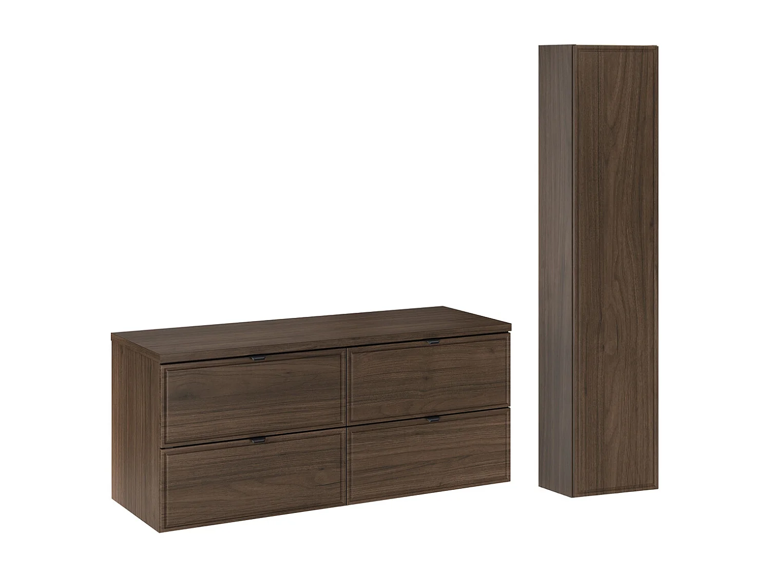 Elias donker hout 120cm badmeubel en kolommenset