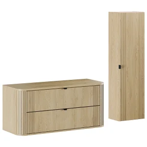 Ensemble meuble badmeubel 120cm en kolom Mila Hout Ensemble meuble badmeubel 120cm en kolom Mila Hout