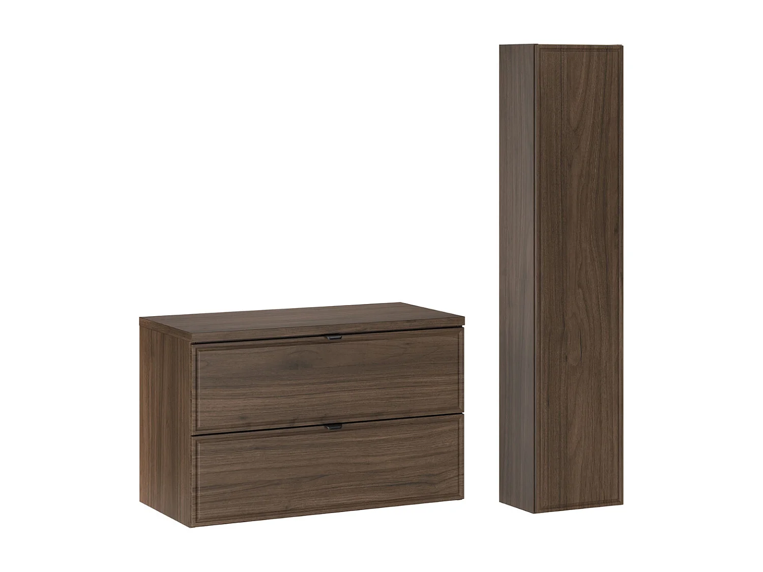 Elias donker hout 80cm badmeubel en kolommenset